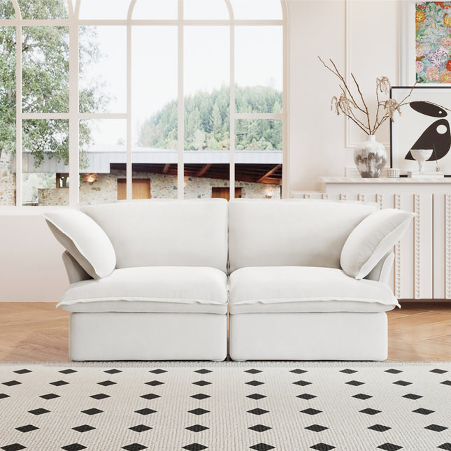 Solenza Lounge | 83" Cloud Modular Sofa | Washable Linen