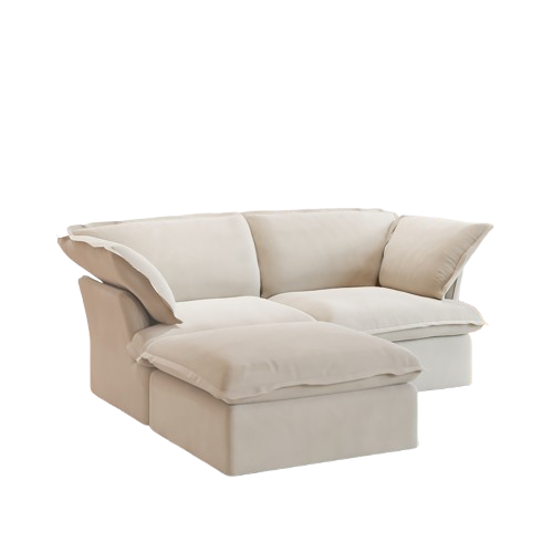 Solenza Lounge | 83" Cloud Modular Sectional + Ottoman | Washable Sofa