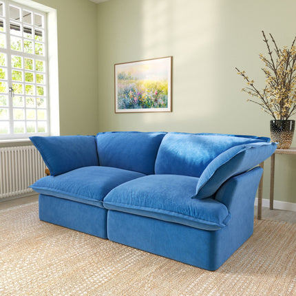 Solenza Lounge Bloom | 83" 2-Seat Modular Cloud Sofa | Washable Velvet