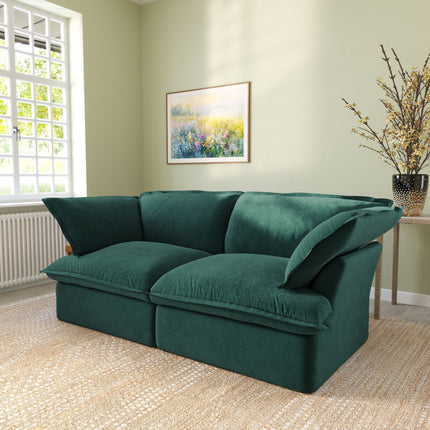 Solenza Lounge Bloom | 83" 2-Seat Modular Cloud Sofa | Washable Velvet