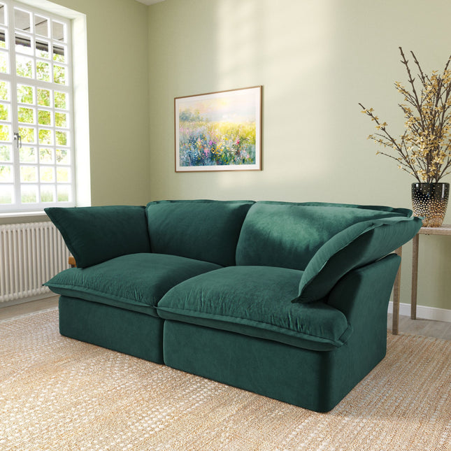 Solenza Lounge Bloom | 83" 2-Seat Modular Cloud Sofa | Washable Velvet