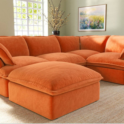 Solenza Lounge Bloom | 123" 5-Seat Corner Sectional | Washable Velvet