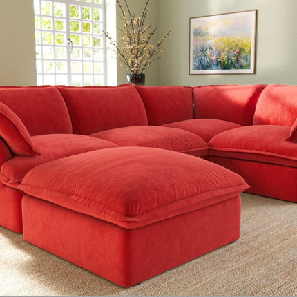 Solenza Lounge Bloom | 123" 5-Seat Corner Sectional | Washable Velvet