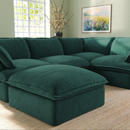 Solenza Lounge Bloom | 123" 5-Seat Corner Sectional | Washable Velvet