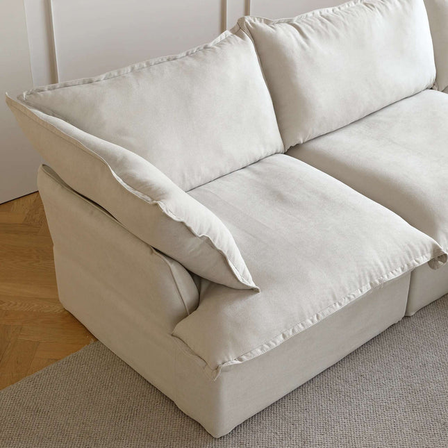 Solenza Lounge | 83" Cloud Modular Sofa | Washable Linen