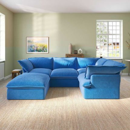 Solenza Lounge Bloom | 123" 5-Seat Corner Sectional | Washable Velvet