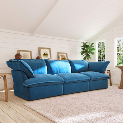 Solenza Vellura | 123" 3-Seat Cloud Sofa | Washable Velvet