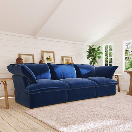 Solenza Vellura | 123" 3-Seat Cloud Sofa | Washable Velvet