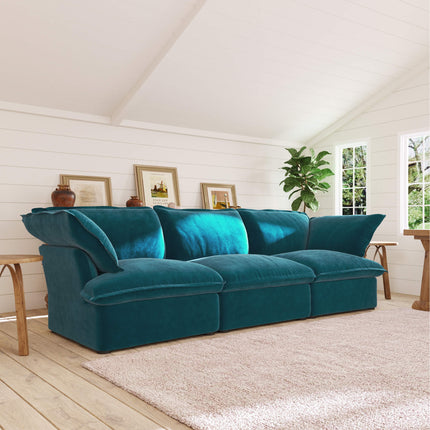 Solenza Vellura | 123" 3-Seat Cloud Sofa | Washable Velvet