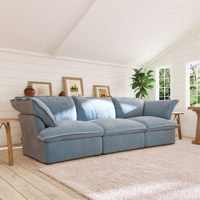Solenza Vellura | 123" 3-Seat Cloud Sofa | Washable Velvet