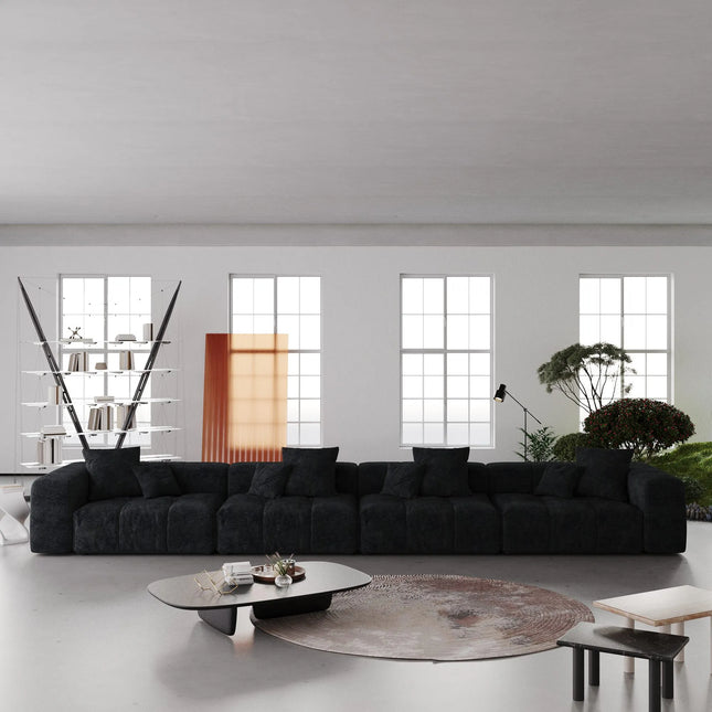 Solenza Elysian | 184" XL Modular 4-Seater Sectional | Washable Linen Sofa