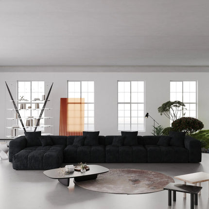 Solenza Elysian | 184" XL Modular 4-Seater Deep Seat Chaise | Washable Linen Sofa