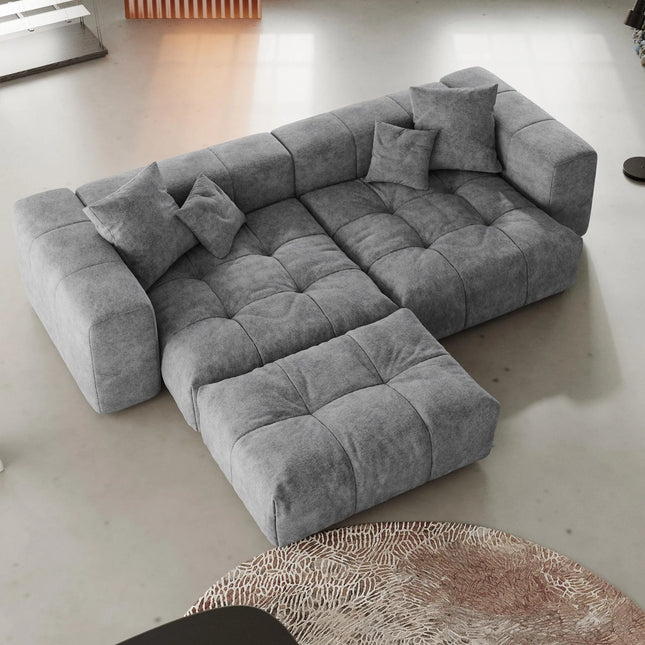 Solenza Elysian | 104" Modular 3-Seater Chaise Sectional | Washable Linen Sofa