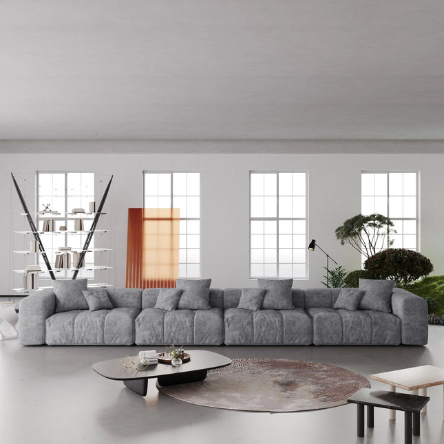 Solenza Elysian | 184" XL Modular 4-Seater Sectional | Washable Linen Sofa