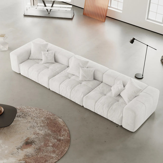Solenza Elysian | 144" Modular 3-Seater Sectional | Washable Linen Sofa