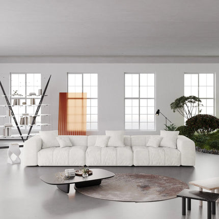 Solenza Elysian | 144" Modular 3-Seater Sectional | Washable Linen Sofa