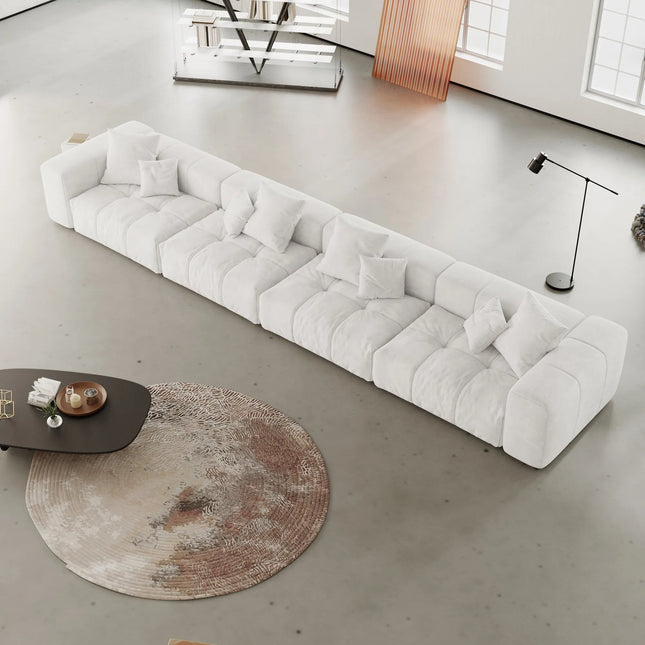 Solenza Elysian | 184" XL Modular 4-Seater Sectional | Washable Linen Sofa
