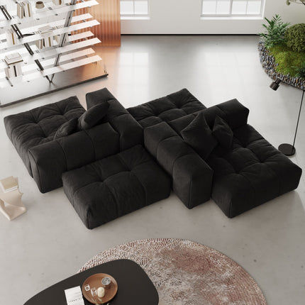 Solenza Elysian | 92" Modular 4-Piece Sectional Sofa | Washable Linen Sofa