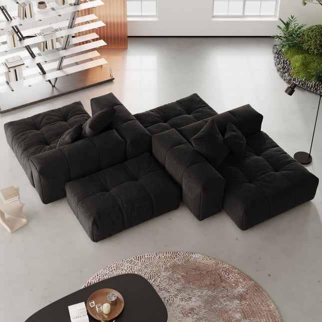 Solenza Elysian | 92" Modular 4-Piece Sectional Sofa | Washable Linen Sofa