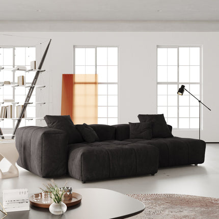 Solenza Elysian | 92" Modular 2-Seater Deep Seat Sectional | Washable Linen Sofa