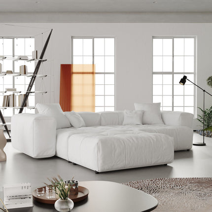 Solenza Elysian | 104" Modular 3-Seater Chaise Sectional | Washable Linen Sofa