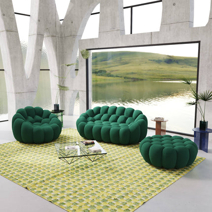 Solenza Bubble | 2-Seat Modular Loveseat + Modular Sofa Chair + Ottoman  | 3D-Knitted Fabric