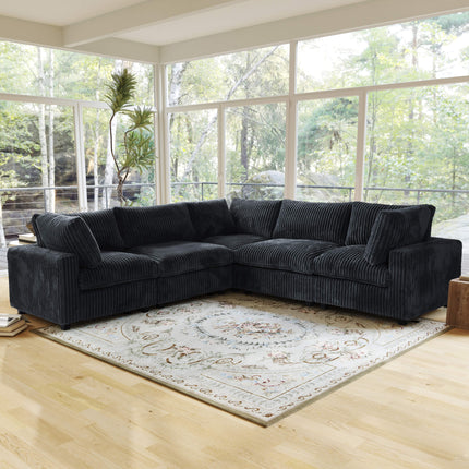 Solenza Palatina | 118" Cloud Modular V-Shaped Corner Sectional | Washable Plush Fabric