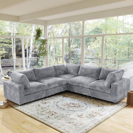 Solenza Palatina | 118" Cloud Modular V-Shaped Corner Sectional | Washable Plush Fabric