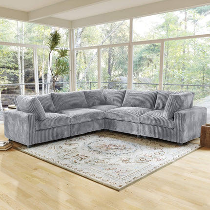Solenza Palatina | 118" Cloud Modular V-Shaped Corner Sectional | Washable Plush Fabric