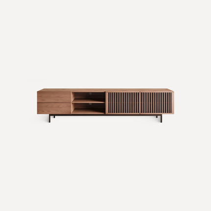 Solenza Legno | Mid-Century Slatted TV Stand | 70"