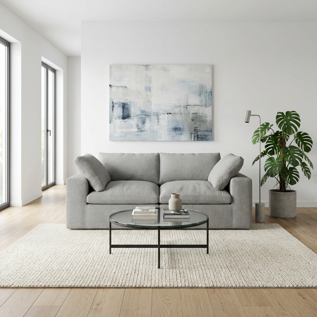 Solenza Nuvia | 80" Cloud Modular Sofa | Washable Linen