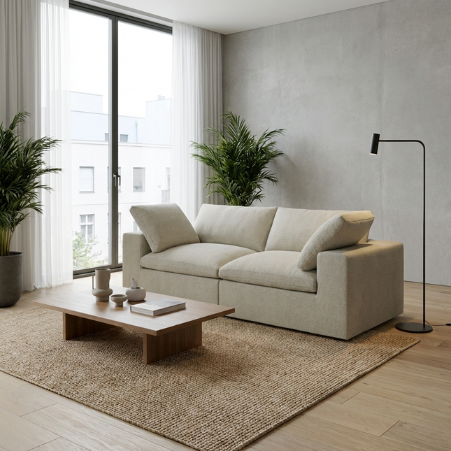 Solenza Nuvia | 80" Cloud Modular Sofa | Washable Linen