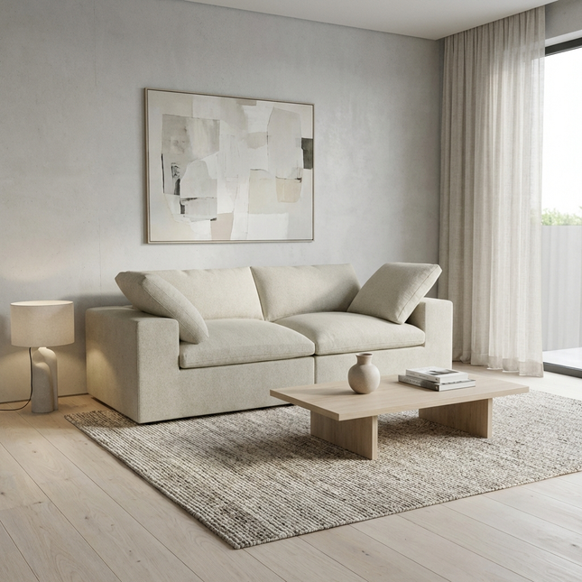 Solenza Nuvia | 80" Cloud Modular Sofa | Washable Linen