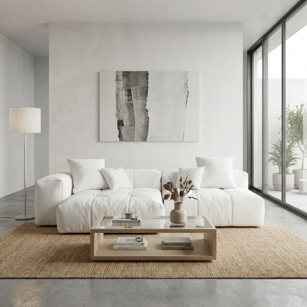 Solenza Elysian | 92" Modular 2-Seater Deep Seat Sectional | Washable Linen Sofa