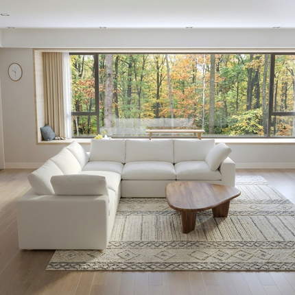 Solenza Nuvia | 120" V-Shaped Cloud Modular Sectional | Washable