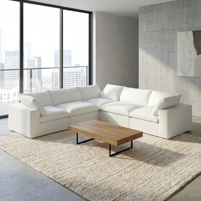 Solenza Nuvia | 120" V-Shaped Cloud Modular Sectional | Washable