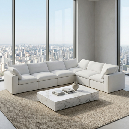 Solenza Nuvia | 160" Cloud Modular 6-Seat Sectional Sofa Corner | Washable