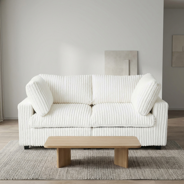 Solenza Palatina | 79" Cloud Modular 2-Seater Loveseat Sofa | Washable Plush Fabric