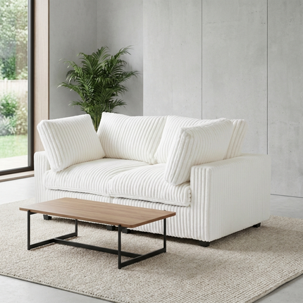 Solenza Palatina | 79" Cloud Modular 2-Seater Loveseat Sofa | Washable Plush Fabric