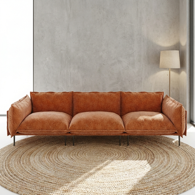 Solenza Aurora | 111" Cloud Modular 3-Seater Sofa - Washable Velvet