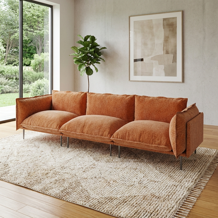 Solenza Aurora | 111" Cloud Modular 3-Seater Sofa - Washable Velvet