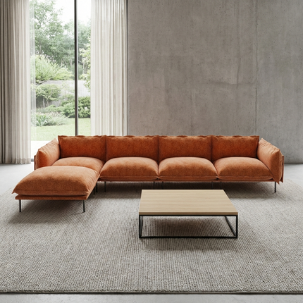 Solenza Aurora | 147" XL Cloud Modular 4-Seater Sectional + Ottoman - Washable Velvet