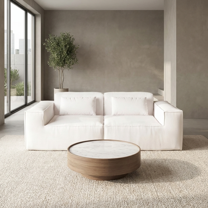 Solenza Mellow | 83" Cloud Modular 2-Seater Loveseat Sofa | Washable Velvet Sofa