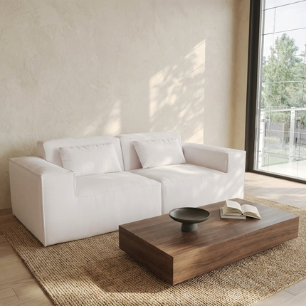 Solenza Mellow | 83" Cloud Modular 2-Seater Loveseat Sofa | Washable Velvet Sofa