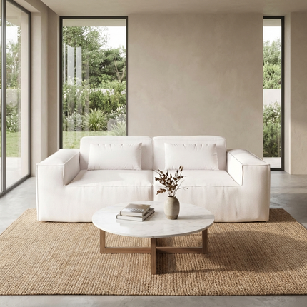 Solenza Mellow | 83" Cloud Modular 2-Seater Loveseat Sofa | Washable Velvet Sofa