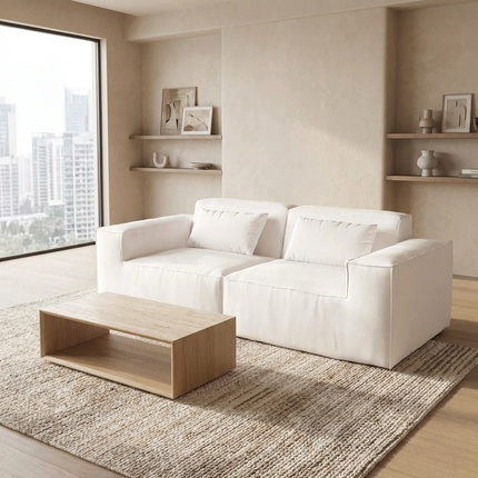 Solenza Mellow | 83" Cloud Modular 2-Seater Loveseat Sofa | Washable Velvet Sofa