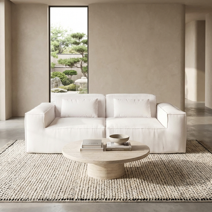 Solenza Mellow | 83" Cloud Modular 2-Seater Loveseat Sofa | Washable Velvet Sofa