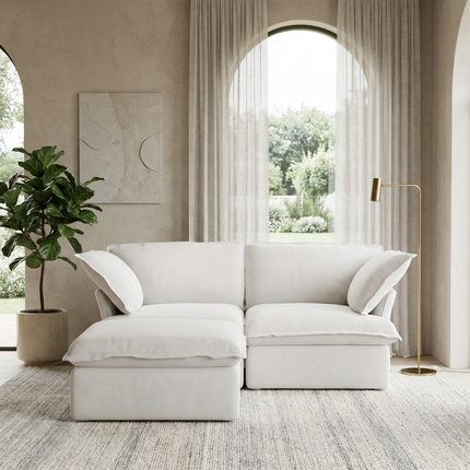 Solenza Lounge | 83" Cloud Modular Sectional + Ottoman | Washable Sofa