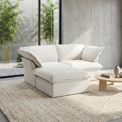 Solenza Lounge | 83" Cloud Modular Sectional + Ottoman | Washable Sofa