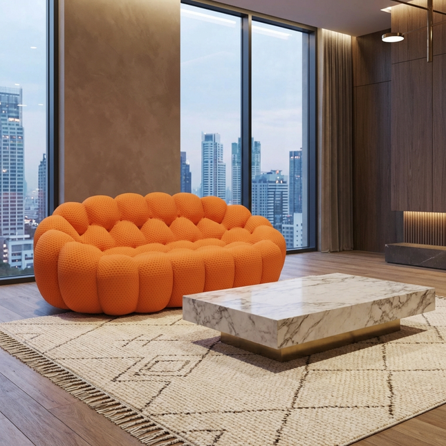 Solenza Bubble | 2-Seat Modular Loveseat | 3D-Knitted Fabric